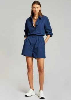 The Frankie Shop Lui Cotton Shirt - Navy