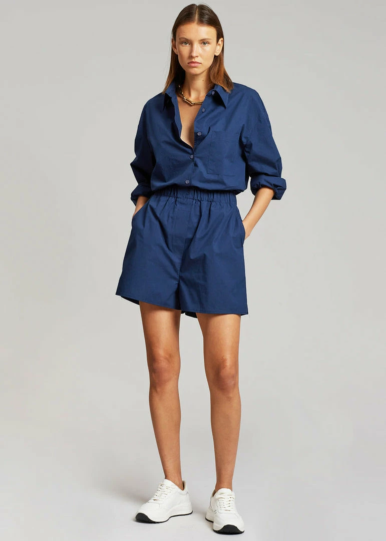 Wholesale π The Frankie Shop Lui Cotton π Shirt - Navy π₯° 2 The Frankie Shop Lui Cotton Shirt - Navy