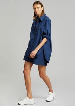 Wholesale π The Frankie Shop Lui Cotton π Shirt - Navy π₯° 18 The Frankie Shop Lui Cotton Shirt - Navy