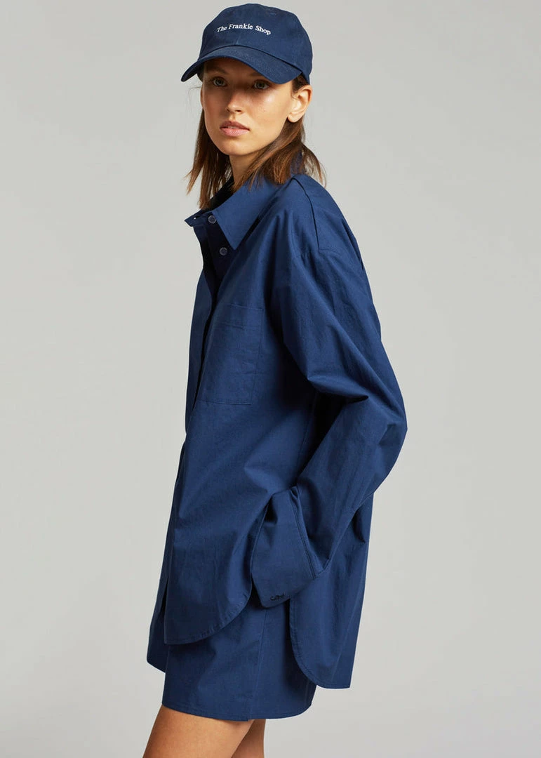 Wholesale π The Frankie Shop Lui Cotton π Shirt - Navy π₯° 11 The Frankie Shop Lui Cotton Shirt - Navy