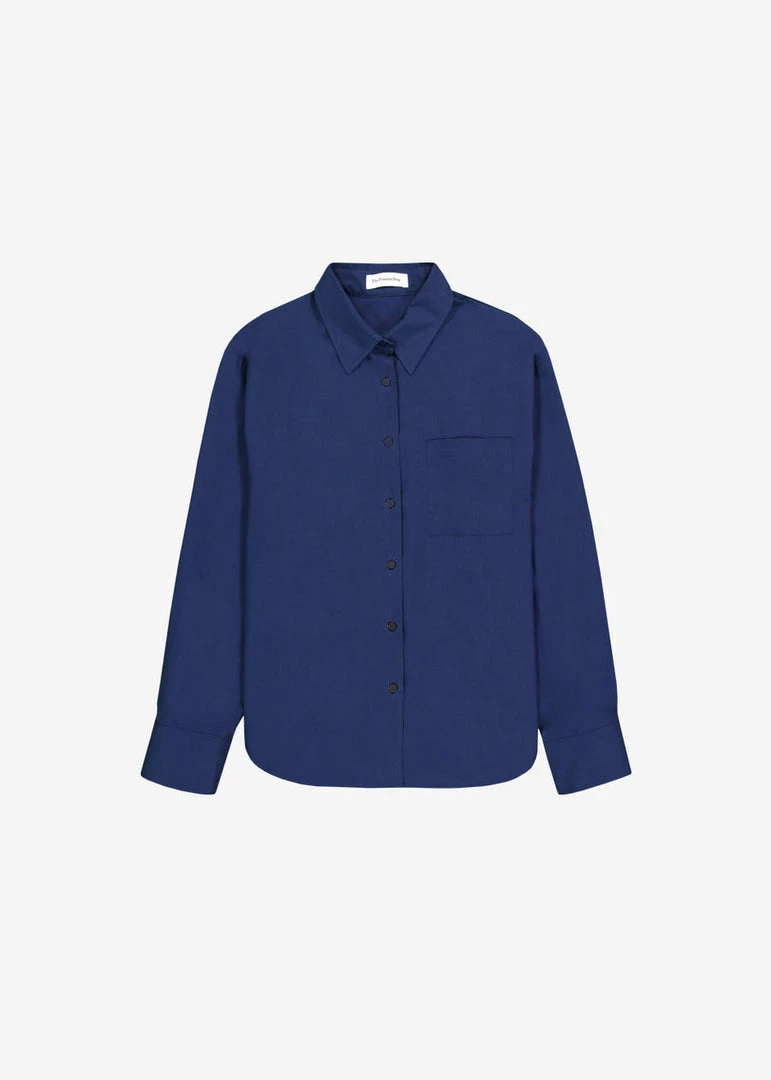 Wholesale π The Frankie Shop Lui Cotton π Shirt - Navy π₯° 4 The Frankie Shop Lui Cotton Shirt - Navy