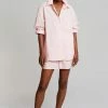 The Frankie Shop Lui Cotton Shirt - Pink Stripe CLOTHING