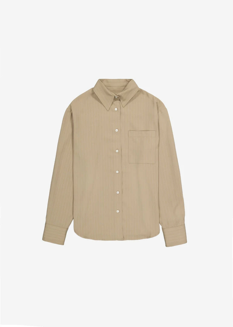 Buy π₯ The Frankie Shop Lui Fluid Pinstripe π Shirt - Camel CLOTHING π 8 The Frankie Shop Lui Fluid Pinstripe Shirt - Camel CLOTHING