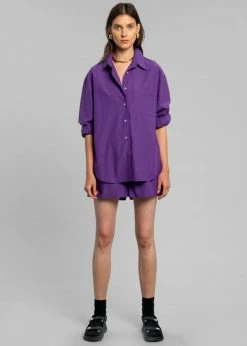 The Frankie Shop Lui Organic Cotton Boxer Short - Berry