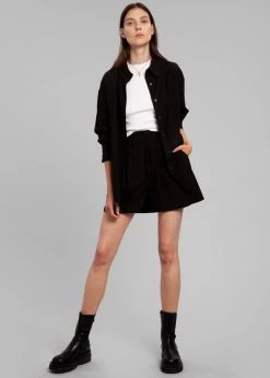 The Frankie Shop CLOTHING Lui Organic Cotton Boxer Short - Black