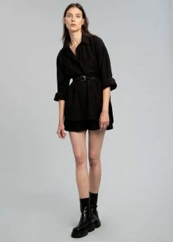 The Frankie Shop CLOTHING Lui Organic Cotton Boxer Short - Black