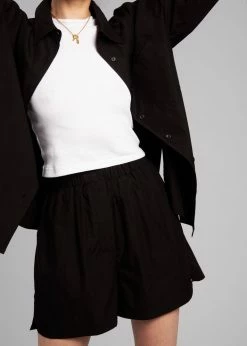 The Frankie Shop CLOTHING Lui Organic Cotton Boxer Short - Black