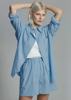 The Frankie Shop CLOTHING Lui Organic Cotton Boxer Short - Blue