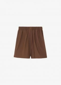 The Frankie Shop Lui Organic Cotton Boxer Short - Chocolate CLOTHING