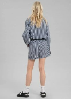 The Frankie Shop CLOTHING Lui Organic Cotton Boxer Short - Navy Stripe
