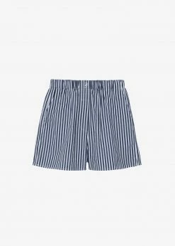 The Frankie Shop CLOTHING Lui Organic Cotton Boxer Short - Navy Stripe