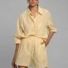 The Frankie Shop Lui Organic Cotton Boxer Short - Pale Yellow CLOTHING