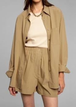 The Frankie Shop Lui Organic Cotton Boxer Short - Sahara CLOTHING