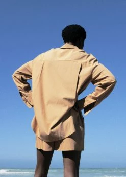 The Frankie Shop Lui Organic Cotton Boxer Short - Sahara CLOTHING