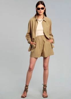 The Frankie Shop Lui Organic Cotton Boxer Short - Sahara CLOTHING