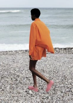 The Frankie Shop CLOTHING Lui Organic Cotton Boxer Short - Tangerine