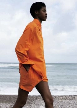 The Frankie Shop CLOTHING Lui Organic Cotton Boxer Short - Tangerine