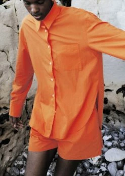 The Frankie Shop CLOTHING Lui Organic Cotton Boxer Short - Tangerine