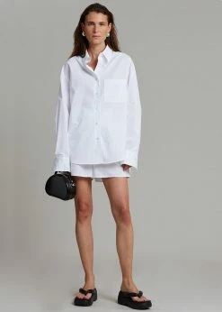 The Frankie Shop Lui Organic Cotton Boxer Short - White