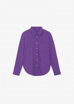 The Frankie Shop Lui Organic Cotton Shirt - Berry CLOTHING