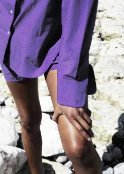 The Frankie Shop Lui Organic Cotton Shirt - Berry CLOTHING