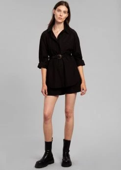 The Frankie Shop CLOTHING Lui Organic Cotton Shirt - Black