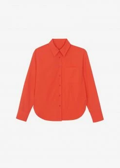 The Frankie Shop Lui Organic Cotton Shirt - Chili