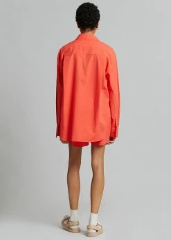 The Frankie Shop Lui Organic Cotton Shirt - Chili