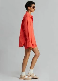 The Frankie Shop Lui Organic Cotton Shirt - Chili