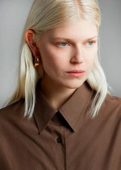 The Frankie Shop Lui Organic Cotton Shirt - Chocolate