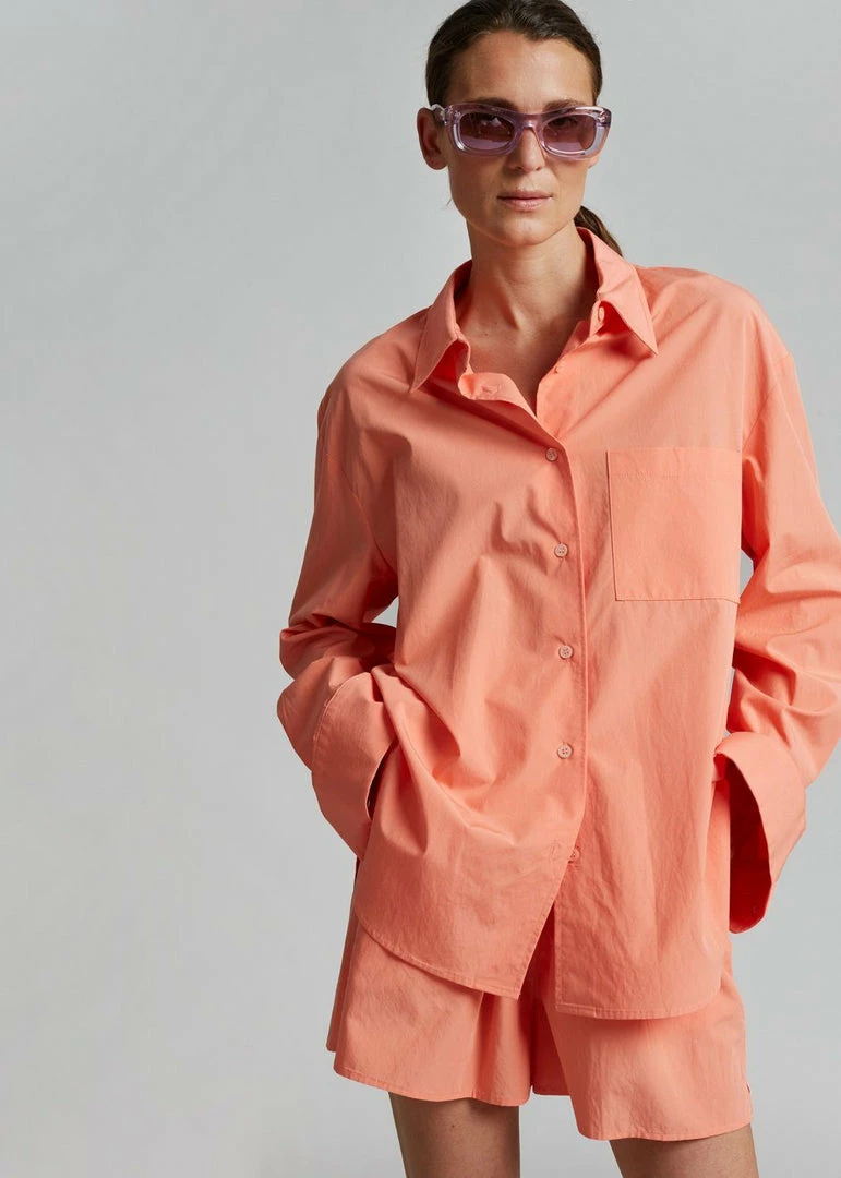 Coupon π The Frankie Shop Lui Organic Cotton π Shirt - Coral π― 2 The Frankie Shop Lui Organic Cotton Shirt - Coral