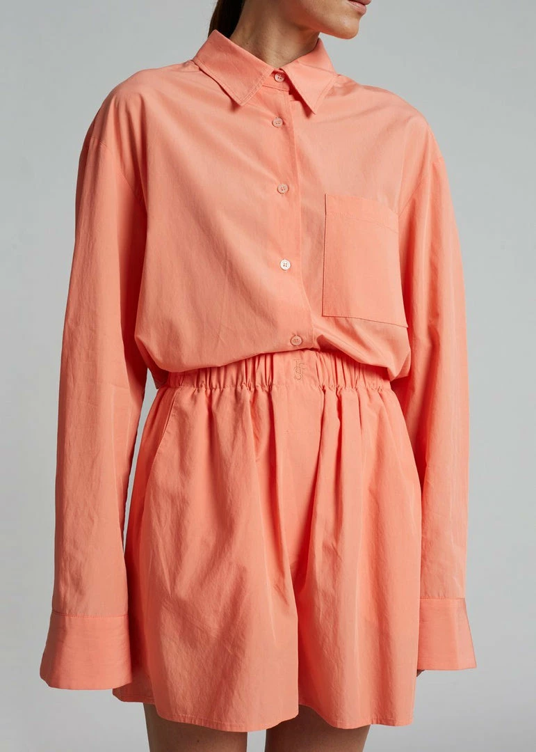 Coupon π The Frankie Shop Lui Organic Cotton π Shirt - Coral π― 7 The Frankie Shop Lui Organic Cotton Shirt - Coral