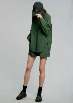 The Frankie Shop CLOTHING Lui Organic Cotton Shirt - Hunter Green