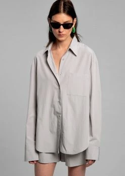 The Frankie Shop CLOTHING Lui Organic Cotton Shirt - Ice