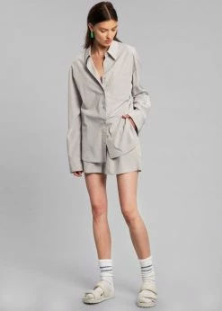 The Frankie Shop CLOTHING Lui Organic Cotton Shirt - Ice