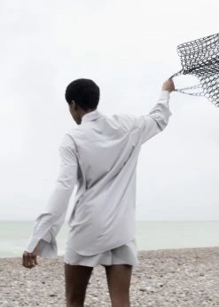 The Frankie Shop CLOTHING Lui Organic Cotton Shirt - Ice