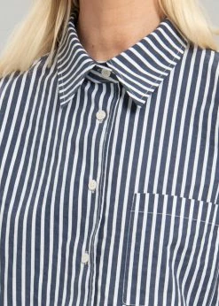 The Frankie Shop Lui Organic Cotton Shirt - Navy Stripe