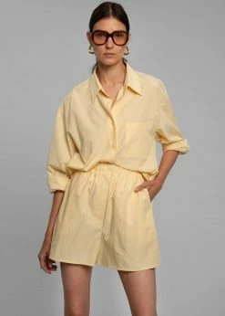 The Frankie Shop Lui Organic Cotton Shirt - Pale Yellow