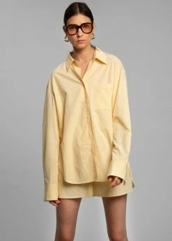 The Frankie Shop Lui Organic Cotton Shirt - Pale Yellow