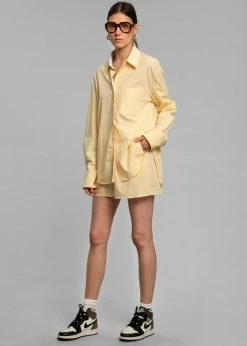 The Frankie Shop Lui Organic Cotton Shirt - Pale Yellow
