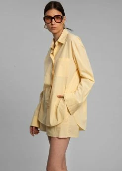 The Frankie Shop Lui Organic Cotton Shirt - Pale Yellow