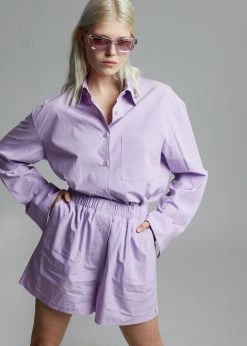 The Frankie Shop Lui Organic Cotton Shirt - Petal CLOTHING