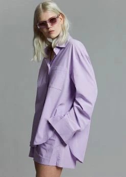 The Frankie Shop Lui Organic Cotton Shirt - Petal CLOTHING