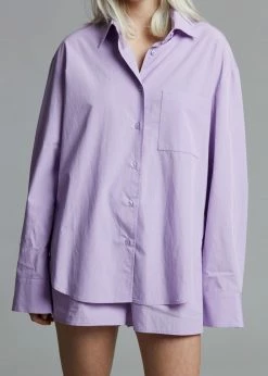 The Frankie Shop Lui Organic Cotton Shirt - Petal CLOTHING