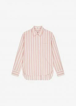 The Frankie Shop Lui Wide Stripes Shirt - Pink CLOTHING