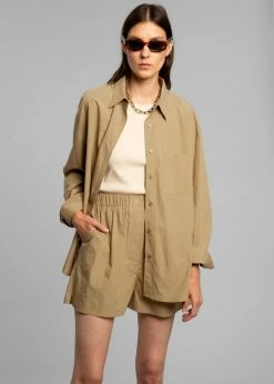 The Frankie Shop Lui Organic Cotton Shirt - Sahara