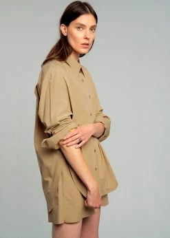 The Frankie Shop Lui Organic Cotton Shirt - Sahara
