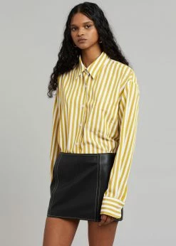 The Frankie Shop CLOTHING Lui Stripe Shirt - Gold Yellow