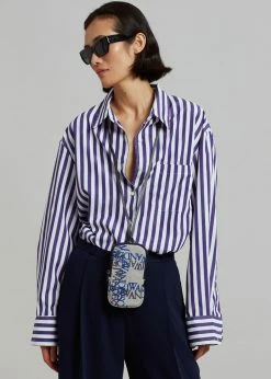 The Frankie Shop Lui Stripe Shirt - Deep Blue CLOTHING