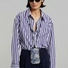 The Frankie Shop Lui Stripe Shirt - Deep Blue CLOTHING